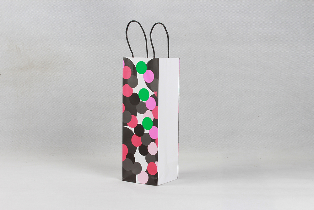 彩色圓點時尚禮品牛皮紙袋定制 彩色圓點時尚禮品牛皮紙袋定制