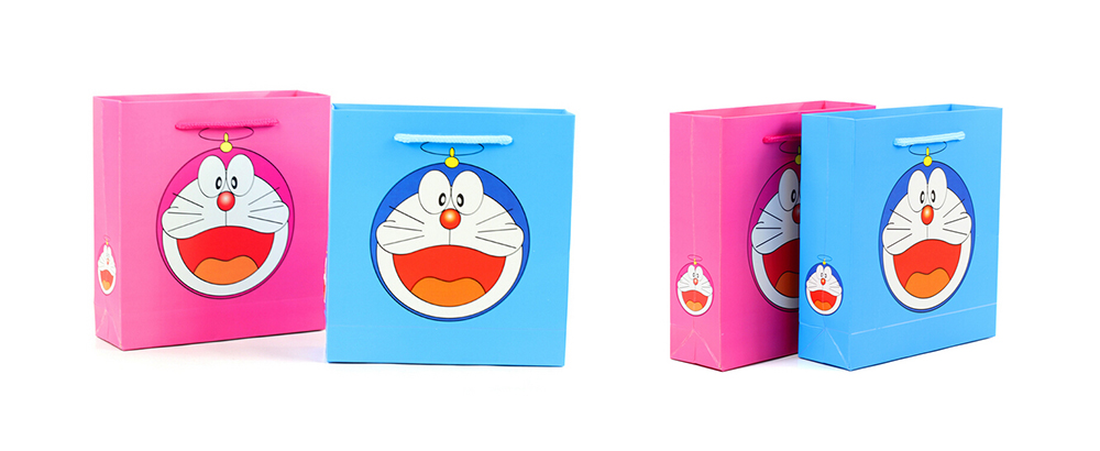 哆啦A夢卡通禮品白卡紙袋定制 哆啦A夢卡通禮品白卡紙袋定制