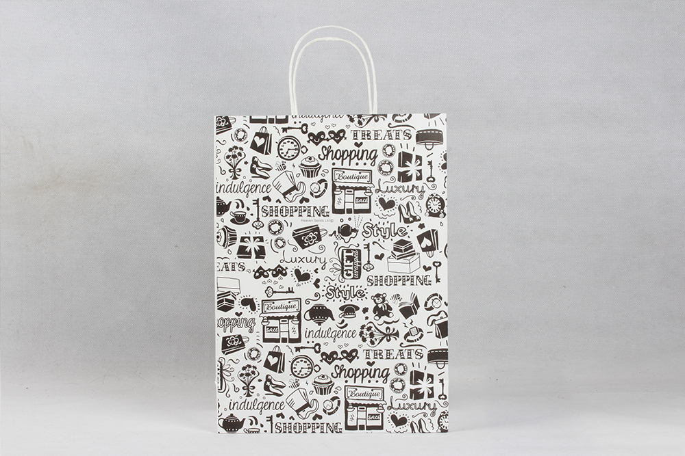 黑色卡通個性服裝牛皮紙袋定制 黑色卡通個性服裝牛皮紙袋定制