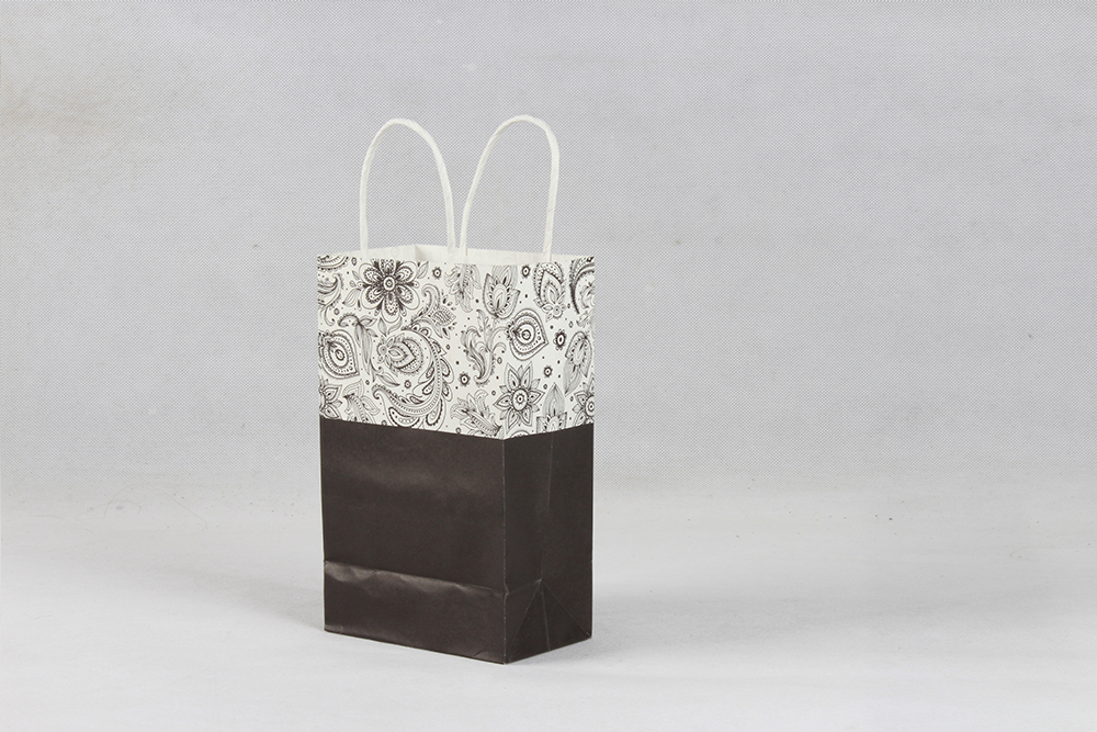 黑色花紋時尚牛皮紙袋 黑色花紋時尚牛皮紙袋