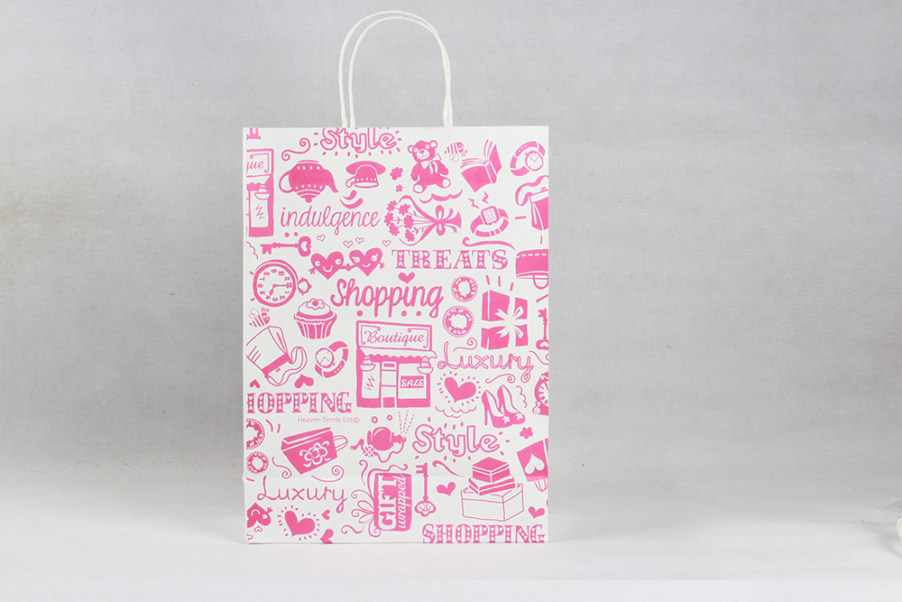 時尚粉色購物牛皮紙袋 時尚粉色購物牛皮紙袋