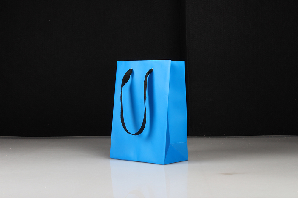 中號簡約型藍(lán)色白卡紙袋 中號簡約型藍(lán)色白卡紙袋